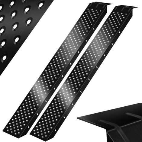 MASKO® 2X rampa de carga 400kg rampa de carga riel de carga acero galvanizado antideslizante 200kg por pieza max 400kg por par 2x rampa de carga - negro