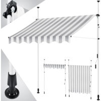 KESSER® Toldo con pinza con manivela para balcón Toldo para balcón sin taladrar Repelente al agua de altura regulable y resistente a los rayos UV Protección solar Marquesina para patio 150cm / bl