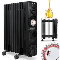 KESSER® Radiador de aceite - Calentador eléctrico, Radiador de aceite de  2500W, Ventilador móvil con temporizador