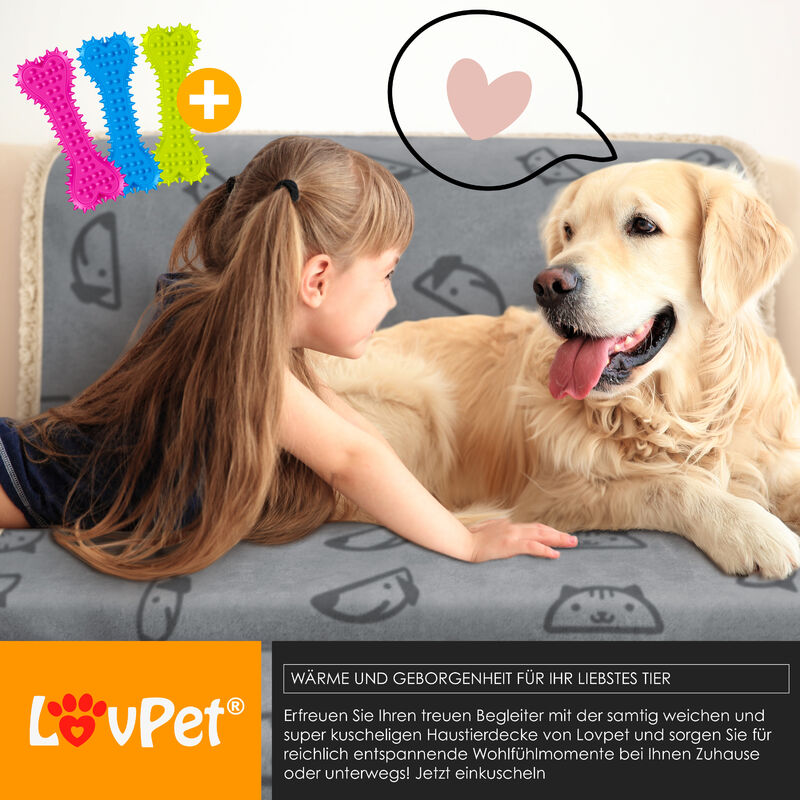 LOVPET® Coperta impermeabile per cani, coperta in pile Sherpa per