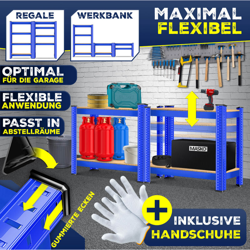 Scaffali Magazzino 2 Pezzi - 160x80x40cm, 4 Ripiani | Senza Bulloni, Carico 700kg - Foto 7