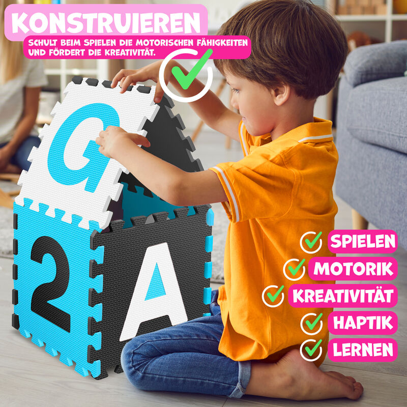 KIDUKU® Tappetino Tappeto Puzzle di 86 pezzi tappetino robusto per bambini 