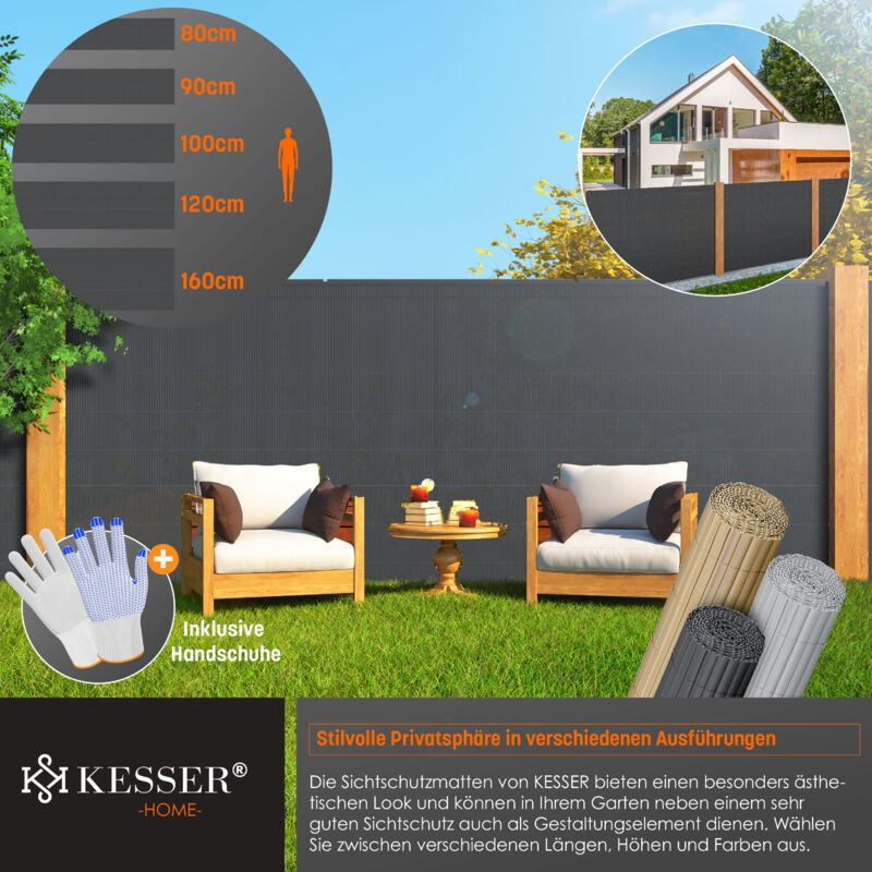 Windhager Balkon-Abdeckung Copertura, Telo Protettivo Per Balcone, Protezione Per Ringhiere In Legno, 0,8 X 5 M, 210 G/m2, Marrone, 07047 - Foto 6