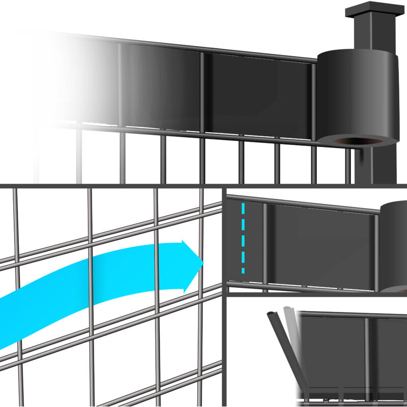 Strisce Privacy Per Recinzioni KESSER - PVC Opaco, 35m, Antracite, Resistente A Vento E UV - Foto 10