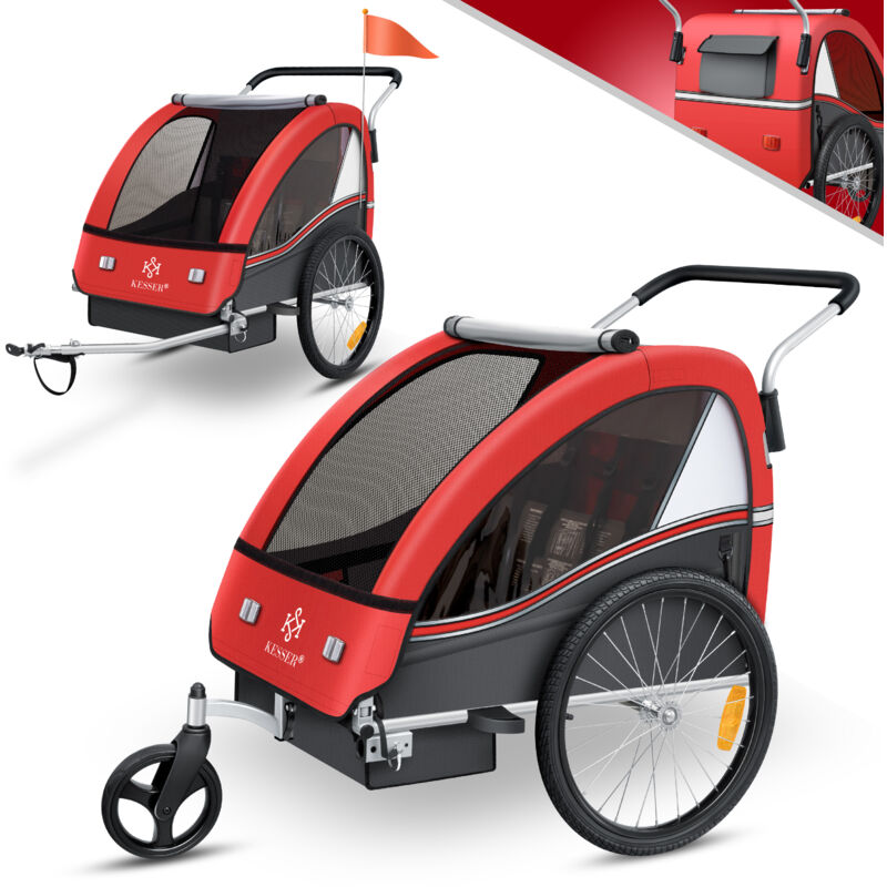 Rimorchio Bici 2 In 1 KESSER Sport-RX Per Bambini - Funzione Jogging E Passeggino - Foto 3