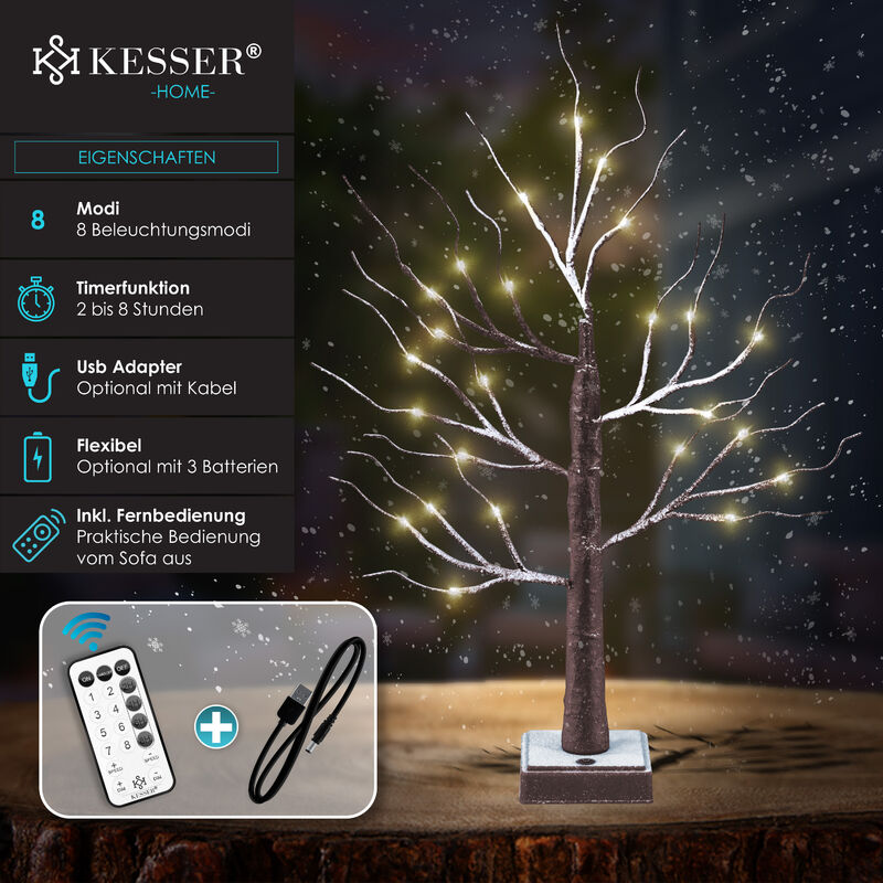 23GUANYI Albero di Betulla con Luci, Albero di Pasqua Operata a Batteria e  USB Alimentatore Plug-in Luce Alberi Rame Decorativo Regolabile Rami Luci