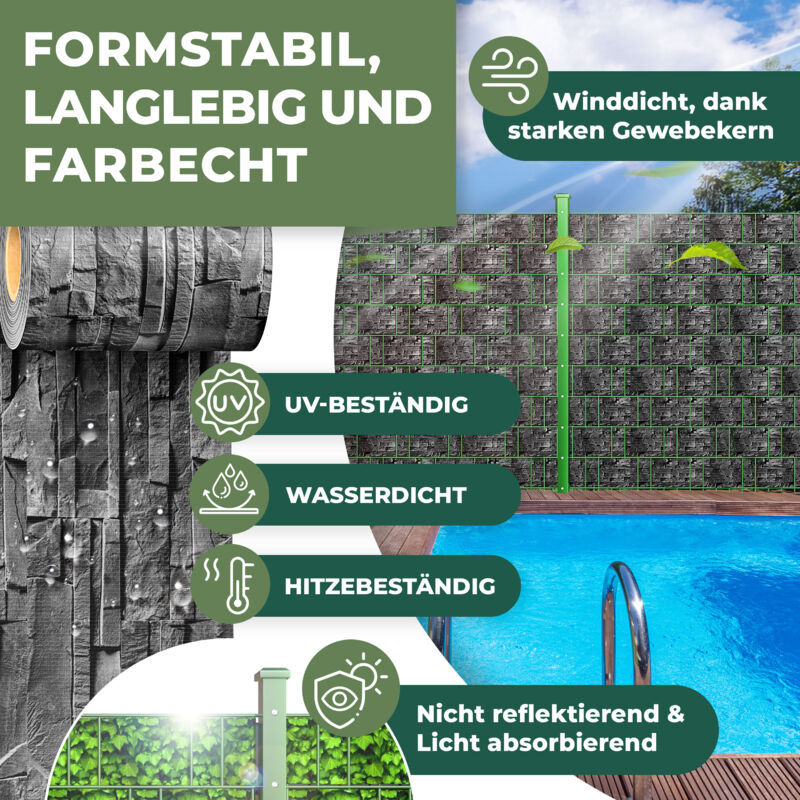 Recinzione Per Privacy DenForste 1,2x15m – Schermo Verde Per Esterno, Giardino E Terrazzo - 3