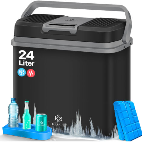 KESSER® 24 litri - Frigorifero - Raffredda e riscalda - Frigorifero termoelettrico 12 Volt e 230 Volt - Mini Frigorifero - per auto e campeggio - Nero / Grigio