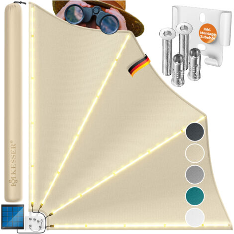 Com-four® Paravento Opaco Per Balconi - Cinghie Per Balconi Con Corda Per Il Fissaggio Adatto Anche Come Frangivento E Protezione Solare 1 Pezzo 600 X 90 Cm Grigio Bianco