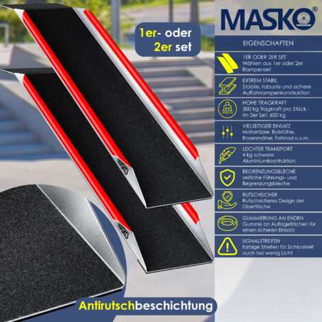 Rampa Carico Alluminio 2 Pezzi - 119.4 Cm, Portata 435 Kg, Antiscivolo Per Tosaerba E Moto - Foto 3