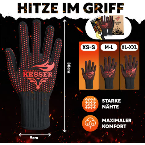 Guanti Da Barbecue KESSER Resistente Al Calore 500°C - Tessuto Aramidico, Lavabili, Antiscivolo - Foto 11