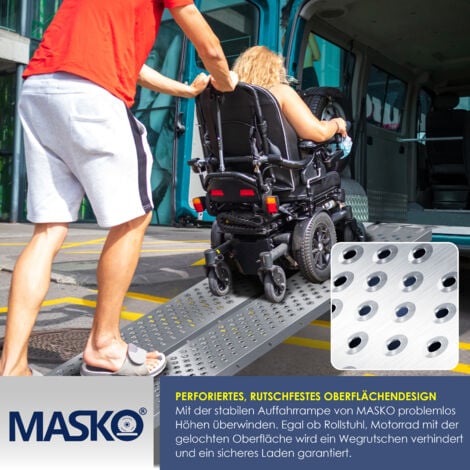 MASKO® 2X rampa di carico 400kg  rampa di carico  binario di carico  acciaio zincato  antiscivolo  200kg per pezzo  max 400kg per coppia  2x rampa di carico