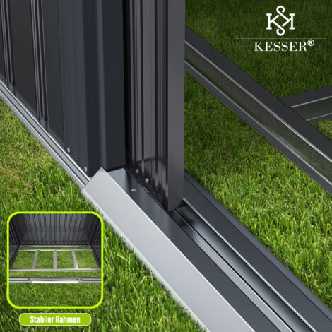 Capanno Da Giardino In Metallo FANTASK 3.4x2.55m - Casetta Attrezzi Con Serratura E Porta Scorrevole - Foto 6