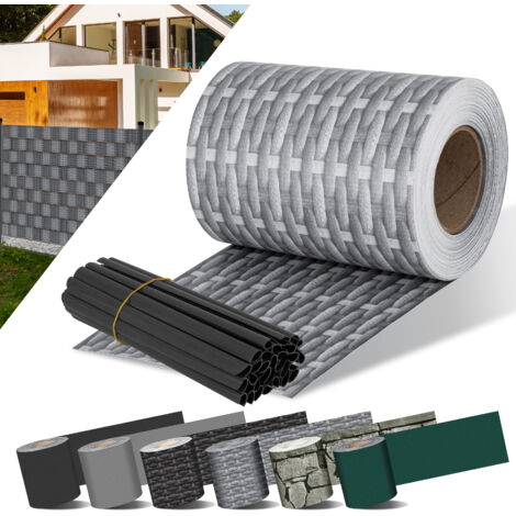 KESSER® Strisce in PVC per la protezione della privacy Rotolo per recinzione a doppio picchetto opaco  resistente alle intemperie e al vento  Pellicola per recinzione privacy da giardino  35 m / grigi