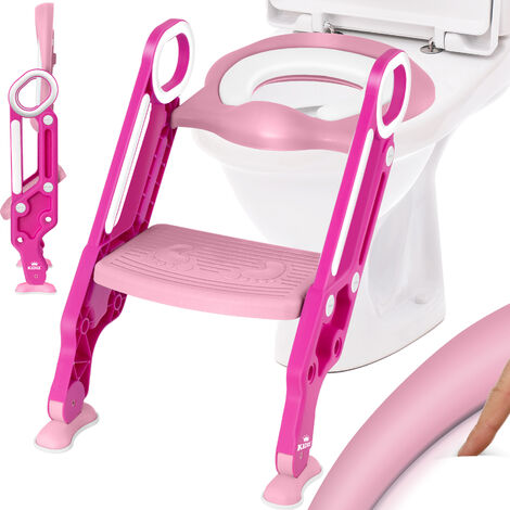 KIDIZ® Sedile del water per bambini Trainer per wc con scale e maniglie wc  pieghevole per bambini Sedile del water Trainer per vasino Vasino per  l'apprendimento cuscino comodo e ampi gradini scale