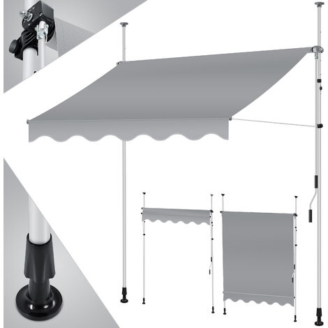 KESSER® Tenda da sole a morsetto con manovella per balcone, tenda da sole  per balcone senza perforazione, resistente ai raggi UV, regolabile in  altezza, idrorepellente, protezione solare, copertura pe