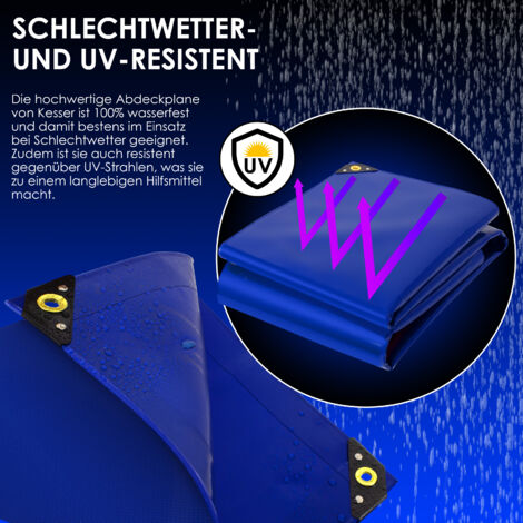 Telone Premium 5x3m Grigio In PVC - Impermeabile, Antistrappo, Con Occhielli E Ganci - Foto 5