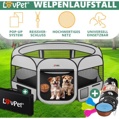 Recinto Pieghevole Per Cuccioli Lovpet - Diametro 125 Cm, Pop-up, Con Ciotola, Per Cani, Gatti E Piccoli Animali