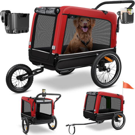 FUXTEC FX-FA1 Rimorchio Bici 2 In 1 Passeggino/Jogger - Alluminio - Per 2 Bambini Con Protezioni Pioggia E Sole - 2