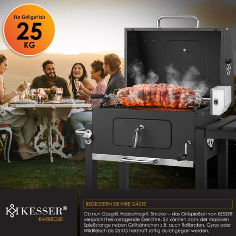 Set Spiedini Per Barbecue BBQ-Toro - Acciaio Inox Per Weber Spirit II, Con Motore E Aghi Per Carne