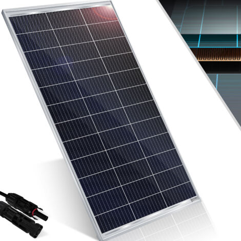 KESSER® Pannello solare monocristallino, Pannello solare - 18 V per batterie da 12 V, Cella solare fotovoltaica, Sistema fotovoltaico, Solare per caravan, 165 Watt