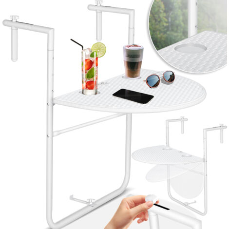 Tavolo Da Balcone Pieghevole Daromigo - Regolabile In Altezza, Resistente Alle Intemperie, 60x40 Cm - Foto 5