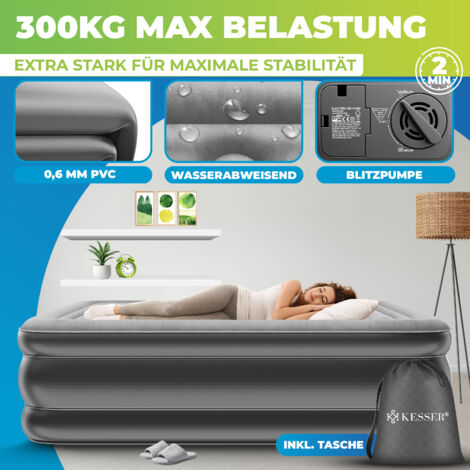 Materasso Aria Rialzato Pompa Integrata Matrimoniale Materasso Gonfiabile Matrimoniale Con Pompa Integrata - Letto Aria Alto E Morbido, 3 Dimensioni Letto Gonfiabile Alto Soffice Per Ospiti - Foto 5