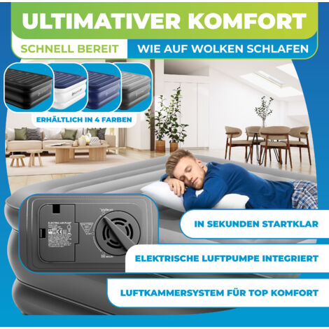 Materasso Gonfiabile KESSER Con Pompa Integrata - Autogonfiante Per Campeggio O Ospiti | Singolo, Grigio/Antracite - Foto 3