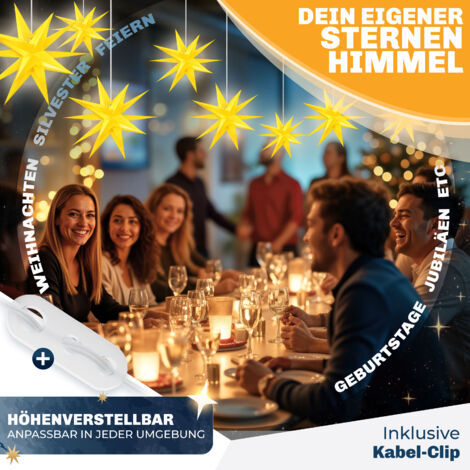 Stelle Di Carta LED Illuminate - 2 Pezzi, 60 Cm, Decorazione Natalizia Per Interni Ed Esterni