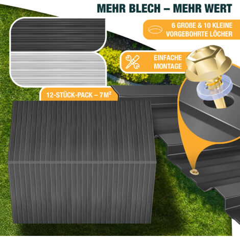 12 Lamiere Trapezoidali Verdi Zincate - 0,25 Mm, 129x46 Cm, Per Tetti E Coperture, Con Guanti - Foto 5