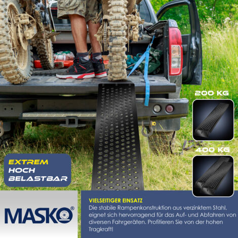 XPOtool Set 2 Rampe Di Carico Pieghevoli In 3 Parti Max. 800kg 195,5x23cm, Acciaio Antiscivolo Per Moto - Foto 10