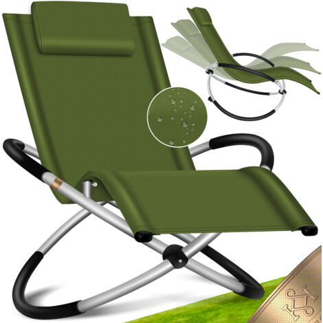 KESSER® Lettino reclinabile lettino da giardino sedia da giardino sedia pieghevole lettino a dondolo sedia a dondolo reclinabile ergonomico resistente alle intemperie kaki