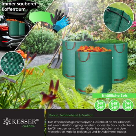 2 Sacchi Da Giardino Professionali Riutilizzabili Con Guanti – 120L E 272L, Robusti Sacchi Per Rifiuti, Foglie E Detriti - 3