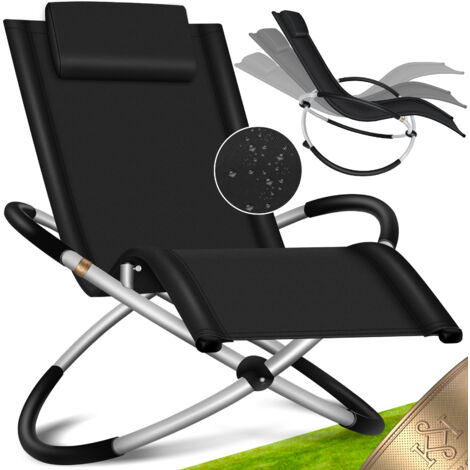 KESSER® sdraio reclinabile sdraio da giardino sedia da giardino sedia pieghevole sdraio oscillante sedia a dondolo sdraio ergonomica resistente alle intemperie nero