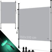 Tende a pacchetto KESSER® Tende verticali esterne estensibili e opache Tende verticali con manovella senza foratura Grigio, 150 x 310 cm