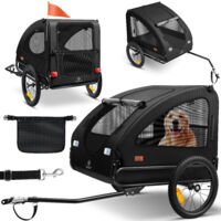 KESSER® rimorchio per cani Boxer 2 in 1 rimorchio per cani in bicicletta grande circa 250L di volume - Bandiera e borsa incluse - Tela Oxford 600D Pieghevole Nero