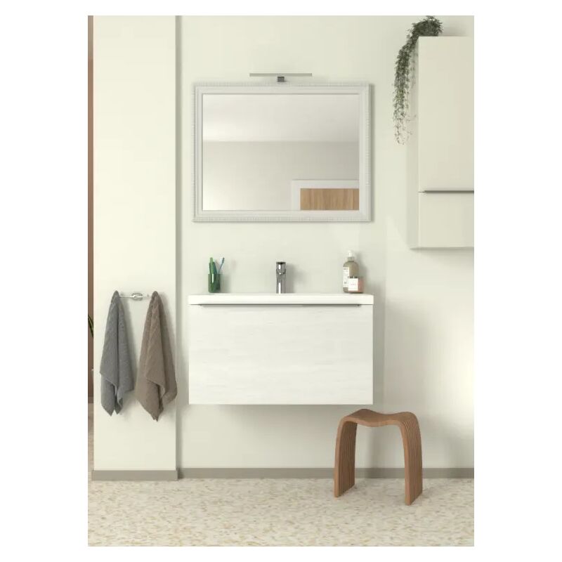 Mobile bagno con lavabo FIRENZE 90 cm bianco frassinato