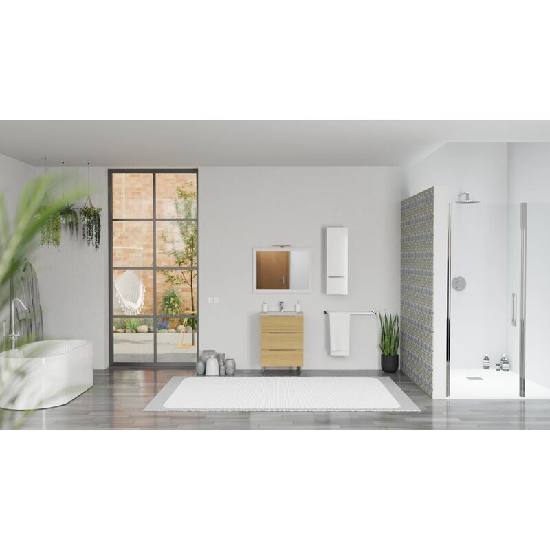 Mobile bagno a terra FIRENZE 90 cm rovere naturale