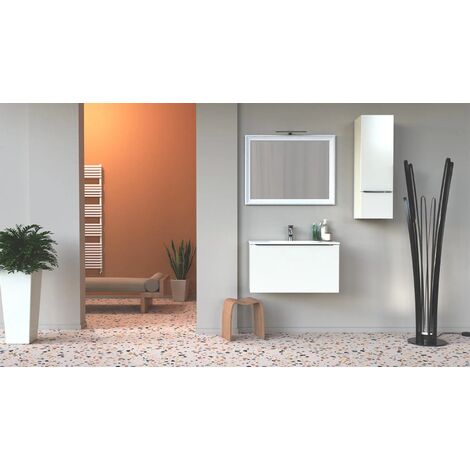 Mobile bagno da 70 cm sospeso bianco opaco modello PARMA