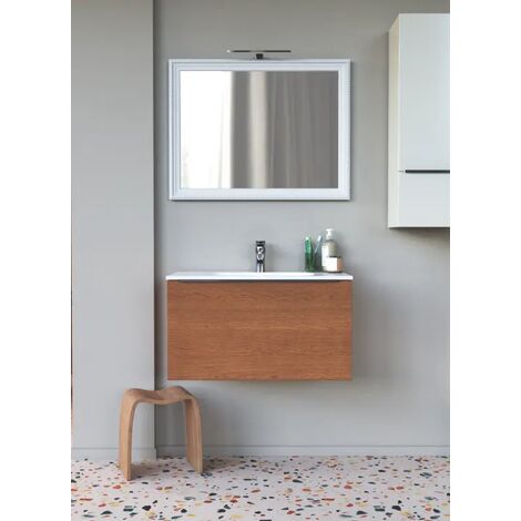 Mobile bagno a terra modello PARMA bianco frassinato 70 cm