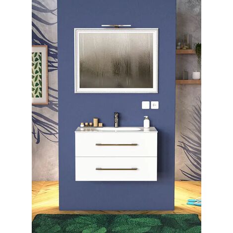 Mobile bagno mod.VENETO 2 cassetti bianco opaco da 70 cm