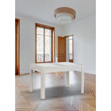 Tavolo allungabile effetto legno bianco 110x33/66 DMANUEL