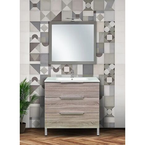 Mobile Bagno sospeso FIRENZE 90 cm rovere scuro