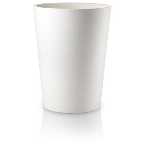 Outdoor hohe runde Kunststoffvase Zamora Essential für Pflanzen und Blumen -43 cm / Cappuccinofarbe