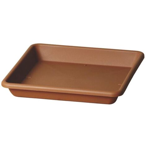 Quadratischer Untersetzer ''Quadro Basic'' für Outdoor Blumen- und Pflanzentopf -33 cm / Braun