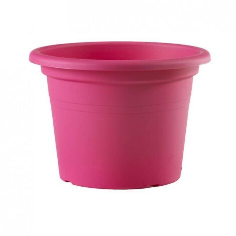 Runde Kunststoffvase "Cilindro Basic" für Garten, Pflanzen und Blumen -25 cm / Braun