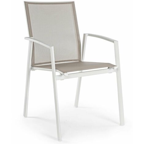 Sessel "Cruise", Struktur aus lackiertem Aluminium und Texilene für Garten und Veranda -Weiss / Packung mit 2 Stück (1/5)