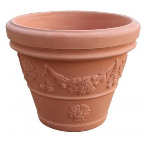 Kunstsoff Blumentopf / Pflanzentopf " Festonato Classic" für Garten und Außenbereich -70 cm / Antik
