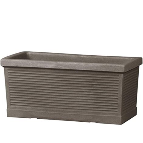 OUtdoor - Blumenkasten/ Pflanzkasten ''Cassetta Millerighe Classic'' aus Kunststoff -100 cm / Antik