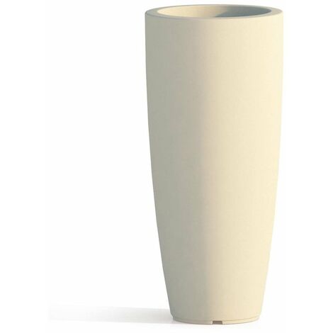 Runde und hohe Vase Cromia Stilo, einfarbig, für draußen und drinnen 'Made in Italy -Elfenbein / Ø40 x H 90 cm
